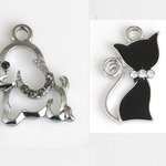 犬、猫チャーム 4個入り アクセサリーパーツ デザイン選択自由