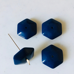 Vintage Navy Blue Hexagon Disc Beads 《5850》