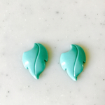 Vintage Mint Green Leaf Cabochons