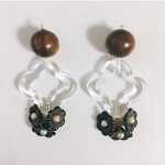 木とお花のピアス