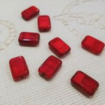 紅　チェコビーズ　8X12mm 8個