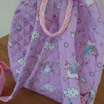 キッズ用リュック 女の子 通園バッグ やや小さめ 【パープル×ユニコーン】キルト