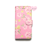 ♡名入れ対応♡iPhone X/iPhone8/iPhone8Plus/iPhone7/iPhone7Plus/iPhone6s/iPhone5/iPhoneSE 手帳型ケース ピンクベースローズ