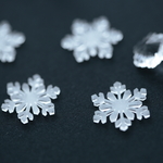 淡く透ける雪の結晶のイヤリング