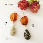 No.A261 お洒落♥︎フロッキー×アンティーク ピアス / イヤリング