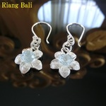 【ご予約品】ブルートパーズ＆お花925シルバーピアス