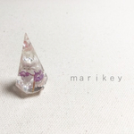 【送料無料】ドライフラワーのリングホルダー  桃紫