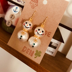 雪だるまのピアス(大)