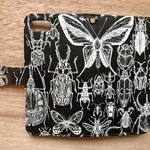  幻想昆虫標本2 black 手帳型スマホケース