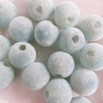 14mm　【ライトブルー】ベルベット風　フロッキーボールビーズ10個・ミックスカラー　BS449-