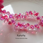 7*5mm pink*deep pink ドロップ チェコビーズ 40個
