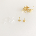 【樹脂キャッチ】18k＊6mm 丸皿ピアス 高品質