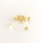 【キャッチなし50個】18k＊6mm 丸皿ピアス 高品質 キャッチ無し