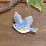 動物達の生活　羽ばたく青い鳥さん2017　刺繍ブローチ