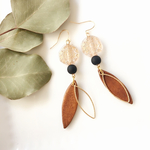  再再…再販♡ウッドリーフピアス♡ブラウン