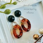 ＊再販＊ 大ぶり べっこう風 チェーンのイヤリング/ピアス