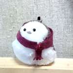 シマエナガのブローチ【 冬の装いver.】