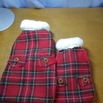 minneformeme様赤チェックファー付きコート♥