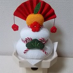 ちりめん  お正月  鏡もち(紅梅)