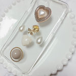 【人気デザイン♡】ハートパールカボションiPhoneケース