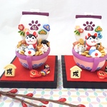 わんこ尽くし宝船＊2018戌年干支飾り[若紫色]