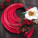 しめ縄 紅 (お正月リース)
