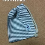★入園入学★　車タグつき巾着袋　マスク入れなどに♪