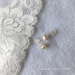 再販♡6mm♡パールと透かしハート皿のピアス♡コットン風パール