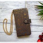 【Xperia XZ1/XZ2/XZ/XZs/Z3/Z4/Z5/XZ Premium/X Performance】ミステリアスなエジプト風☆手帳型スマホケース☆ビンテージ風