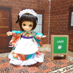 ~大正浪漫～メイドカフェ着物ドレス(水色)   オビツ11 