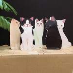 猫さん５匹のカード（誕生日　クリスマス　バレンタイン　プレゼント　飾りにも♪）送