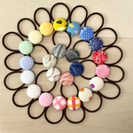 ギフトにも☆選べるぷっくり ダブルガーゼのくるみボタンのヘアゴムのセット