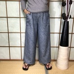 Newワイドパンツ　de　着物　総絞りターコイズ