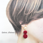 選べるカラー✨シックなフロッキーボールおだんごイヤリング/ピアス