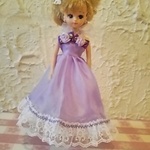 リカちゃん紫ドレス(胸元バラ付) 22㎝ドールサイズ