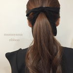 大きめなベロアリボン ヘアゴム＊ヘアバレッタ