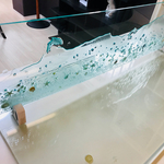 水はね防止パネル  イルカとシェル ライトグリーン  シンク用スタンド 