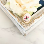ジャーマンヴィンテージ★ピンクのお花のリング＜クラウン×ゴールド＞