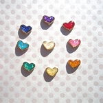 ハートがいっぱい　❤　カラフル　キャッチピアス　レジン