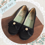 ワンサイズSALE♡すぐ届く！【23.0】ビジュー＆レースリボンぺたんこ靴♪