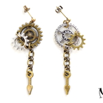 歯車ピアス ミックスカラー-b　Steampunk