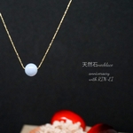 《残り1つ》天然石ミルキーアクアマリン一粒ネックレス