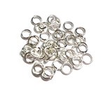 (150個) 硬い高品質丸カン 6mm x1.2mm - シルバー / 白銀