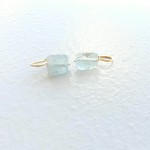 アクアマリンの鉱石イヤリング