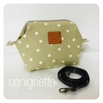 SALE！！2WAYポシェット 深型（ベージュドット）