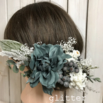 ˚✧₊⁎くすみgreen✳︎blue髪飾り♡ヘッドドレス✳︎⁎⁺˳✧༚