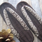 布ぞうり：cat-tomatoさま御予約品＊dark brown28cm/brownダマスク