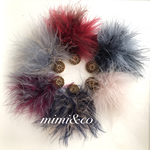 【送料無料】新色追加アンティークボタン×マラボーファーピアス.イヤリング