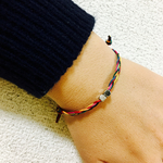 七色の三つ編みコード＊bracelet or anklet＊1点380円