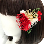 【再販】はな咲く。水引のヘアクリップ（赤）